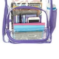thumbnail image 6 of Heavy Duty Clear Backpack Durable See Through Student Transparent School Bookbag Deluxe High Quality Travel Daypack Purple, 6 of 11