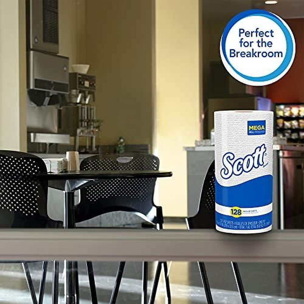Scott 41482 Kitchen Roll Towels, 11 x 8 25/32, White, 128/Roll, 20 Rolls/Carton