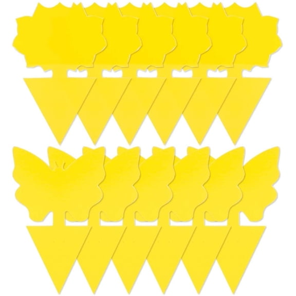 60-Pack Plant Sticky Traps — Fungus Gnat Traps Killer for Indoor & Outdoor Bugs — Waterproof — Fruit Fly Sticky Strips for Houseplants — Non-Toxic & Odorless — Yellow