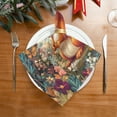 thumbnail image 2 of BZSMCE Satin Native Fab Cotton Dinner Napkin Squirrel Surrounded by Flowers Reusable, 2 of 8