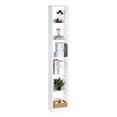 thumbnail image 4 of Hzuaneri 6-Tier Bookcase, Narrow Bookshelf, Tall Skinny Display Bookcase with Cube Storage, Adjustable Shelves for Living Room, Office, Study, Bedroom, White, 9.4 x 11.8 x 72.5 inch, 4 of 10