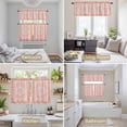 thumbnail image 6 of Pink Boho Kitchen Curtains Sets for Windows 36 Inch Length, Vintage Abstract Tribal Decorative Oriental Rod Pocket Window Treatments Tier Curtains and Valances Set for Bedroom/Bathroom, 6 of 8