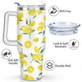 thumbnail image 3 of 40oz Lemon Tumbler with Handle & Straw - Insulated Stainless Steel Travel Mug,Leakproof,Cup Holder Friendly,Dishwasher Safe,for Hot/Cold Drinks., 3 of 9