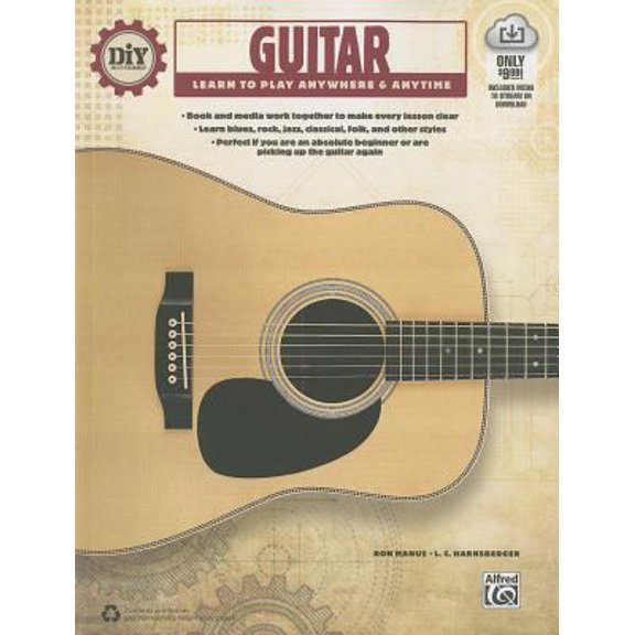Pre-Owned DIY (Do It Yourself) Guitar: Learn to Play Anywhere & Anytime, Book & Online Video/Audio (Paperback) 1470611392 9781470611392