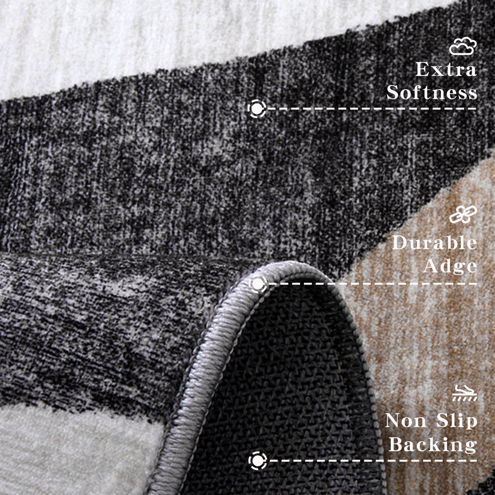 ChakmeOne 6x9 Washable Rug for Living Room Modern Abstract Area Rug Low Pile Non Slip for Home Office & High Traffic Areas