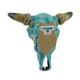 thumbnail image 3 of DLC 12428 Mosaic Turquoise Steer Skull Wall Hanging - 10.5 x 3.75 x 11.5 in., 3 of 3