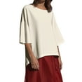 thumbnail image 3 of FAIWAD Oversized Tshirts for Women Dressy Casual Short Sleeve Crew Neck Tops Plus Size Casual Loose Blouses, 3 of 5
