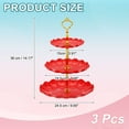 thumbnail image 2 of 3Pack 3-Tier Cupcake Stand Holder, Plastic Tiered Serving Dessert Tower, Red, 2 of 6