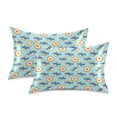 thumbnail image 2 of Haosy Satin Pillowcase for Hair and Skin Standard Cooling Silk Pillow Case with Envelope Closure Cartoon Shark and Cracker 20"x30", 2 of 9