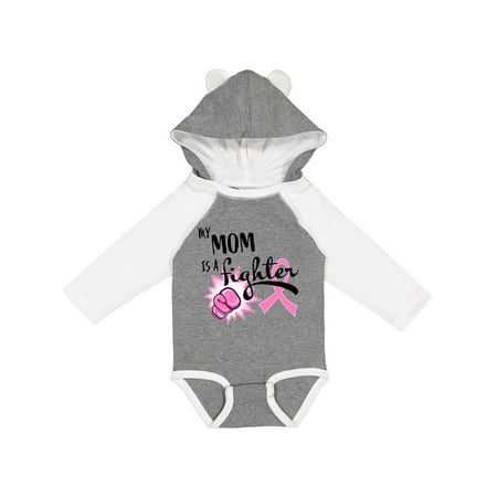

Inktastic My Mom is a Fighter- Breast Cancer Awareness Gift Baby Boy or Baby Girl Long Sleeve Bodysuit