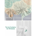thumbnail image 3 of Coastal Turquoise Tie Up Curtains for Windows 54 Inch Length Balloon Curtains Kitchen Adjustable Balloon Window Shade Ocean Coral Starfish Shell Modern Sea Tie Up Bathroom Curtain Window 42"x54", 3 of 6