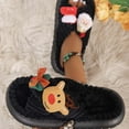 thumbnail image 6 of Lovskoo 2024 Christmas Slippers for Women And Men Couple Shoes Flat Fleece Non-Slip Home Shoes Linen Comfortable Platform Slippers Black, 6 of 9