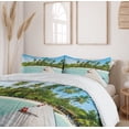 thumbnail image 6 of Ambesonne Tropical Duvet Cover Sets, Maldives Island Beach, 2-King, Fern Green Turquoise, 6 of 7