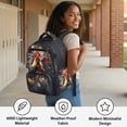 thumbnail image 3 of FKELYI 17 Inch Schoolbag for Kids Backpack with Multi-Pockets Splatter Rooster Print Daily Daypack for Elementary Student Rucksack for Outdoor Hiking Traveling, 3 of 7
