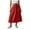 Red, variant on DailyTrove Women's High Waist Solid Color Balloon Midi Skirt, Elastic Waist Casual Flowy Skirt with Pockets for Everyday Fashion