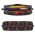 thumbnail image 2 of Yiaed Skull and Red Roses Print Leather Pencil Case - Leather Pen Pencil Holder - Elegant & Practical Pencil Pouch for Work & Office, 2 of 7