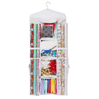  Freeote Hanging Gift Wrap Storage Organizer, 40x16 Inch Wrapping  Paper Storage Hanging Gift Bag Organizer Station with Multiple Pockets,  White : Home & Kitchen