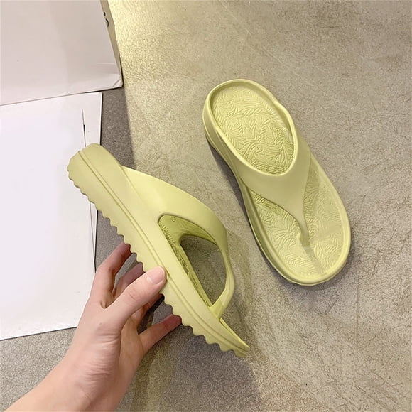Ruimatai Women's Sandals Clearance Summer Lazy Shoes Women's Orthotic Flip Flops With Arch Support Soft Thong Pillow Sand