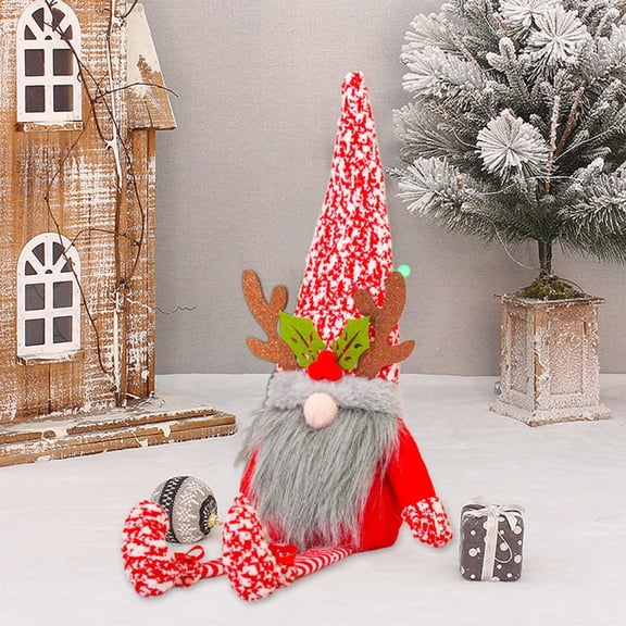 Harlier Christmas Gnomes Swedish Tomte Decorations with Dangling Legs, Handmade Christmas Reindeer Gnomes Plush Doll Elf Ornaments Scandinavian Figurine for Holiday Home Decor and Gifts
