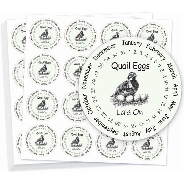 320 pegatinas para huevos frescos de codorniz, redondas de 2 pulgadas, sin lavar, para cartón, PET, para embalaje de huevos.