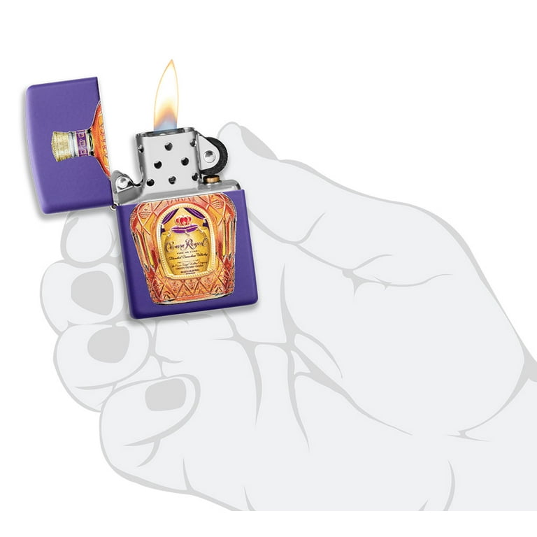 Zippo Crown Royal Texture Print Purple Matte Pocket Lighter and