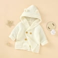thumbnail image 6 of Kids Jackets for Girls Boys Toddler Baby Boys Solid Color Ears Hooded Knitted Tops Warm Coat Clothes, 6 of 9