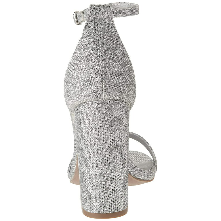 Simi Ankle Strap Heel in Nude Silver • Shop American Threads
