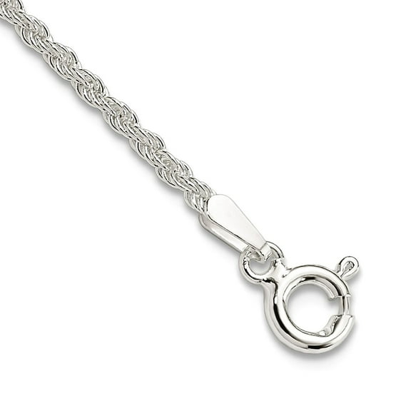 925 Sterling Silver 1.8mm Solid Rope Chain Bracelet 8 Inch Link Bracelet for Women and Men