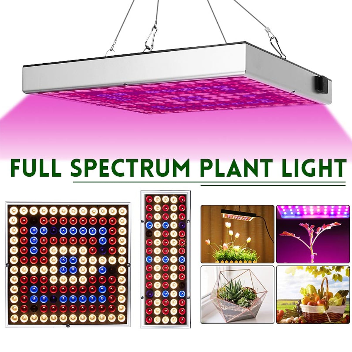 2 Head LED Grow Light UV Lamp Indoor Full Spectrum Plants Veg Flower Hydroponics