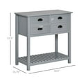 thumbnail image 3 of HOMCOM Console Table Sofa Table Sideboard with 4 Drawers & Slatted Shelf for Kitchen, Entryway, Grey, 3 of 8