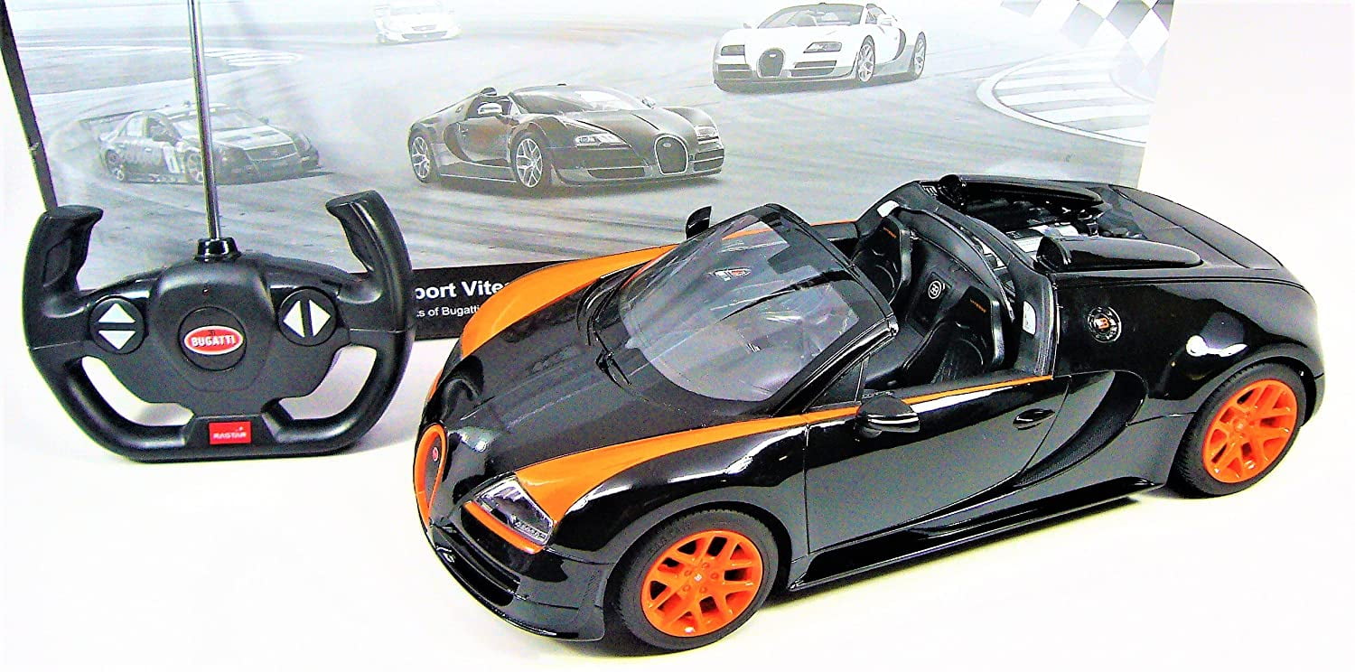 Wonder Wheels 1:14 RC Remote Control Bugatti Veyron Grand Sport Vitesse Licensed Model Car - Black/Orange