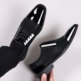 thumbnail image 5 of Tawop Dress Shoes Men Faux Leather Casual Comfy Fashion Pointy Toe Black Size:5.5, 5 of 9