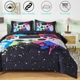 thumbnail image 5 of PERFEMET Boy Game Controller Bedding Sets 3-Piece Colorful Splatter Gamer Comforter Set for Kids Teens,Queen, 5 of 7