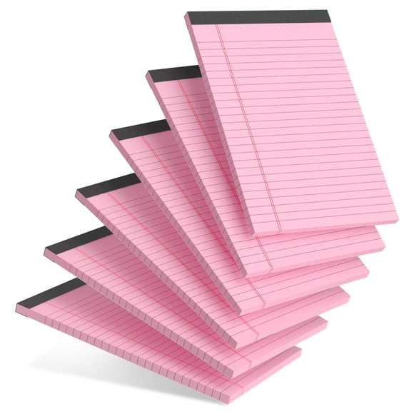 Bloc de notas AILZFEI 6 piezas rosa 13 x 20 cm rayado universitario