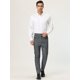 thumbnail image 3 of Lars Amadeus Pantalones pitillo pahombre Pantalones de vestir de lápiz con frente plano de color sólido Gris oscuro XL, 3 of 6