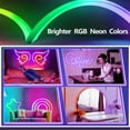 thumbnail image 3 of Mistaha Flexible Silicone Lamp Strip with Bluetooth Music Sync, Graffiti Mode, Remote Control - RGB Neon Lights for DIY Atmosphere Creation - Support Sound Pickup - 10m Length - US Version - Colorful, 3 of 6
