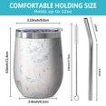 thumbnail image 5 of Floral 12oz Stainless Steel Insulated Wine Tumbler with Lid and Straw – Double Wall Vacuum Mug for Hot & Cold Drinks, 304 Steel Interior, Sweat-Free Design,Thanksgiving,Christmas, Spring,Flower, 5 of 5