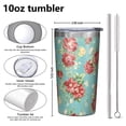 thumbnail image 4 of Pioneer Flower 10oz Tumblers Stainless Steel Tumbler with Lid and Straw,Vacuum Insulated Double Wall Travel Tumbler Cups with Cleaning Brush for Coffee, Tea, 4 of 4