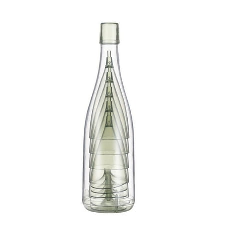 

ELENXS Plastic Champagne Flutes Set 5PCS Reusable Champagne Glasses with Storage Bottle Portable for Outdoor Picnic Camping