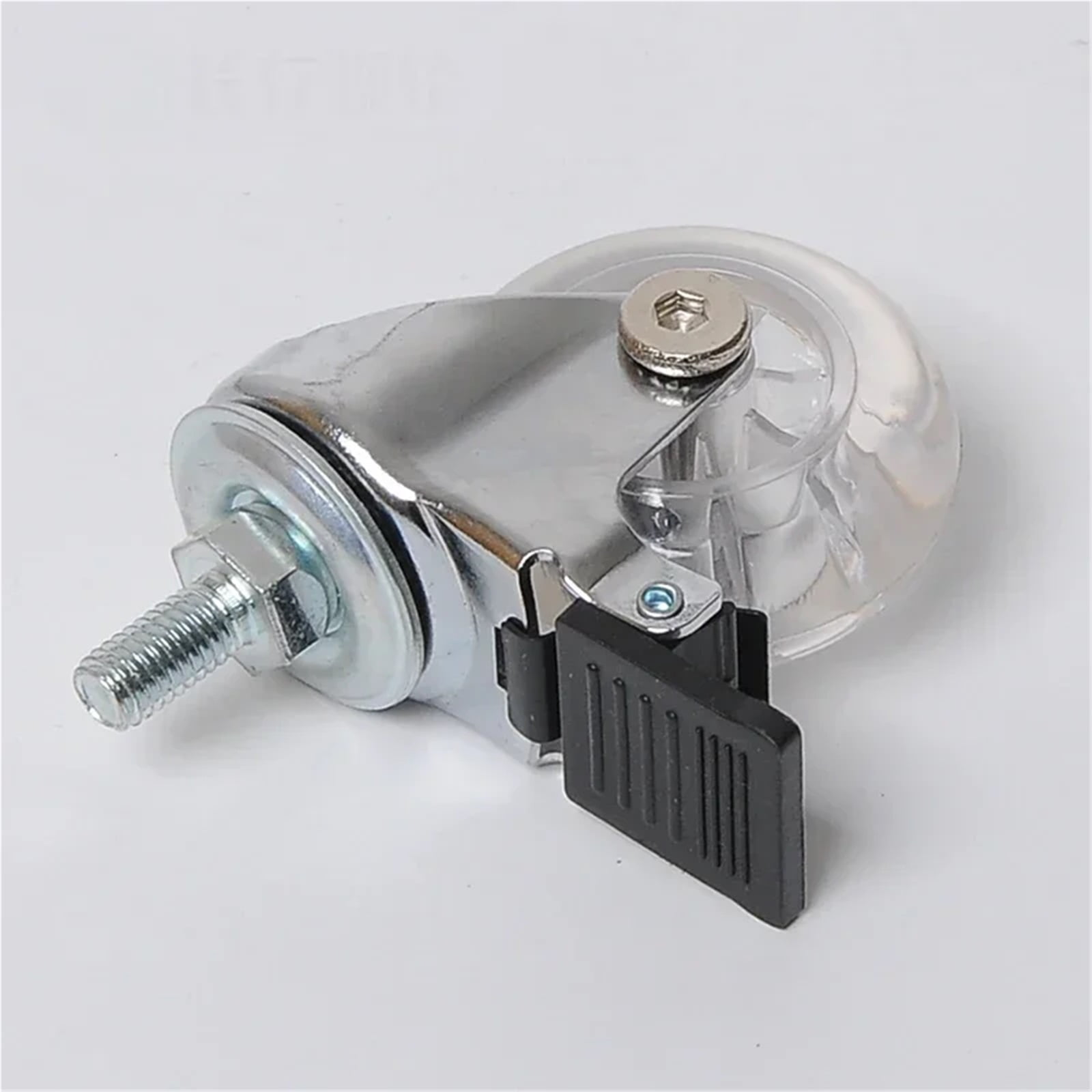 4Pcs 2 Inch M8x15mm Screw Threaded Stem Casters Office Chair Caster Wheel Clear Swivel Casters With Brake For Sofa Chair Cabinet ,Quiet and Smooth