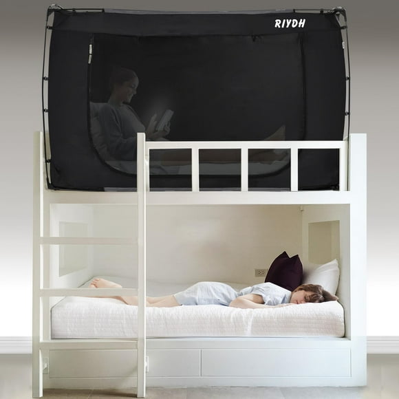 Carpa para Cama RIYDH para Litera Individual con Oscurecimiento del 80% y 3 Puertas