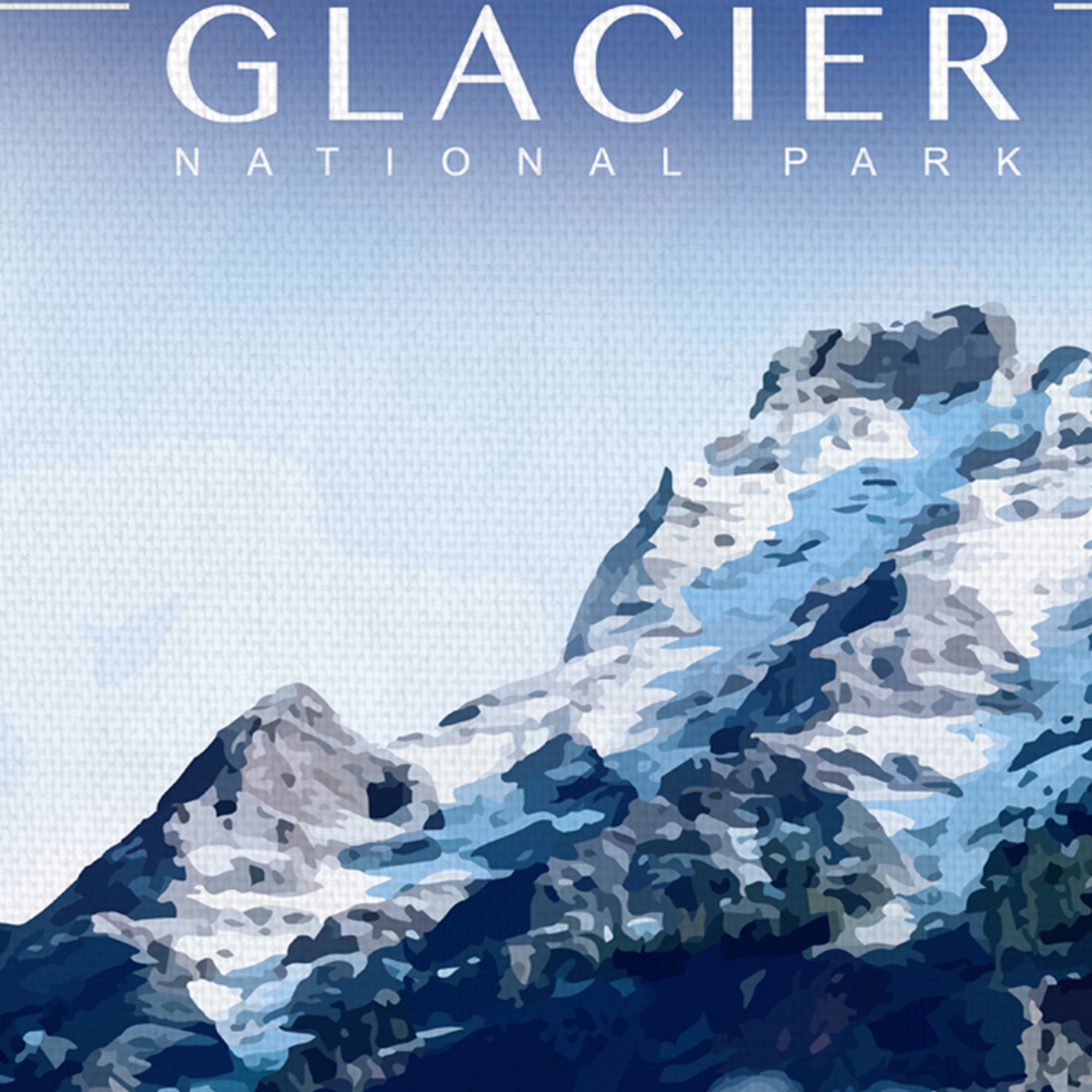 Glacier National Park by Old Red Truck Canvas Art