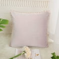 thumbnail image 2 of PiccoCasa Velvet Pillow Cover with Pompoms for Sofa Bed 1PCS Pale Pink 16x16Inch, 2 of 8