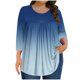 thumbnail image 2 of mfyjkho Tops Para Mujer, Camiseta De Mujer Con Degradado De Color Liso, Estilo Europeo, Informal, De Manga Tres Cuartos Y Cuello Redondo Tops De Tallas Grandes Xxxxxl, 2 of 6