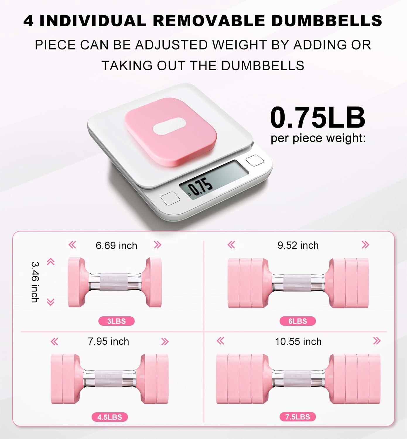 15lb 20lb 30lb 40lb 50lb Adjustable Dumbbell Set Free Weights Dumbbells For Women Men Hand Sets Adjust Weight Home Gym Exercise Workout Strength Equipments