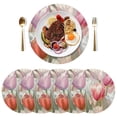thumbnail image 5 of Ryvnso Colorful Tulip Round Plate Mats Dining Table Placemat Set of 4 for Holiday Decoration, 5 of 7