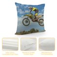 thumbnail image 4 of Orinice Dirt Bike Graphic Decorative Throw Pillow Cover for Home Couch Living Room Bed Sofa Square - Pack of 1 24x24in, 4 of 5