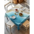 thumbnail image 6 of Blue Ombre Beach Table Cloth, Waterproof Tablecloth for Square Tables, Ocean Coastal Gradient Waves Summer Reusable Washable Fabric Table Cover for Restaurant Kitchen Dining Tables 54"x54", 6 of 9