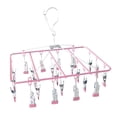 thumbnail image 4 of GUOOL Travel Clip Drip Socks Hangers Clothes Laundry Drying Hanger Rack 23 Clips - Pink, 4 of 5