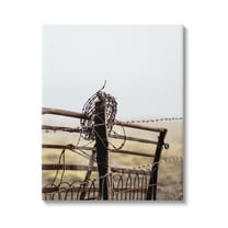 Stupell Industries Rural Meadow Fence Barbed Wire Countryside Photography Photograph Gallery Wrapped Canvas Print Wall Art, Design by Leah Straatsma